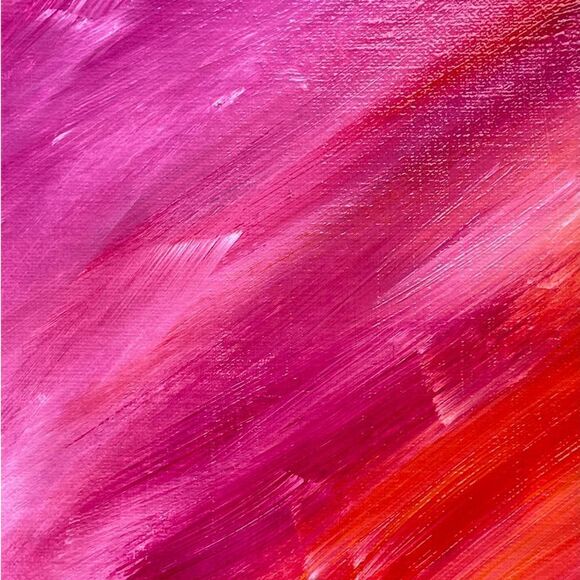 Handcrafted Acrylic Painting "looking Down on Us" Red Purple White Blue - Picture 4 of 6